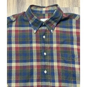 Viyella Plaid Button Down Cotton Wool Blend Long Sleeve Flannel Shirt Sz XL